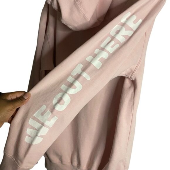 RIPNDIP Unisex Pink Graphic Alien "We Out Here" Cozy Casual Sweatshirt Hoodie - Picture 5 of 10